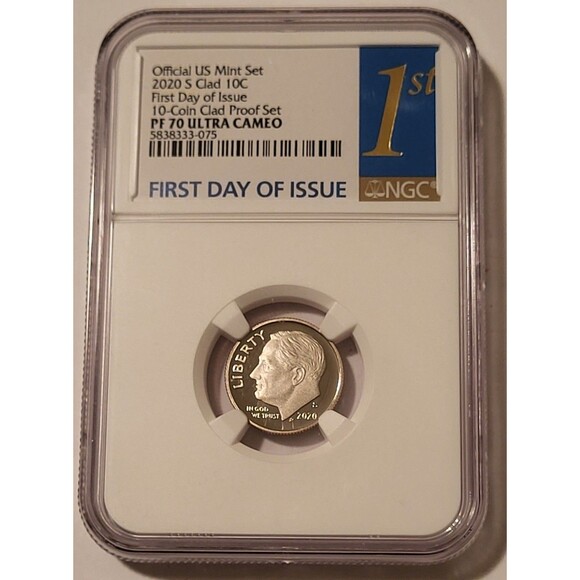 2020 S Clad Roosevelt Dime Proof PF70 UC NGC First Day of Issue - Picture 1 of 2